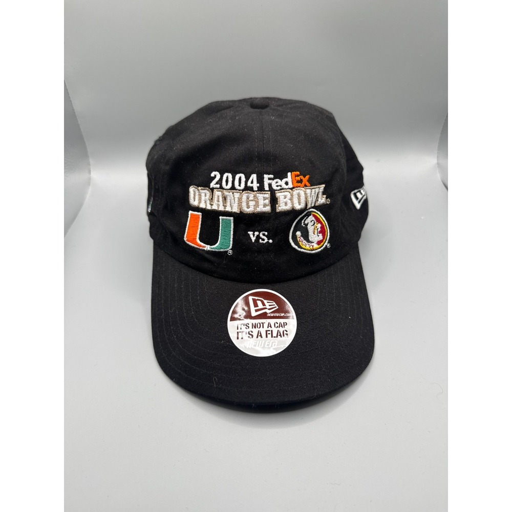 New Era 2004 FedEx Orange Bowl Hat Miami Hurricanes vs Florida State FSU Black